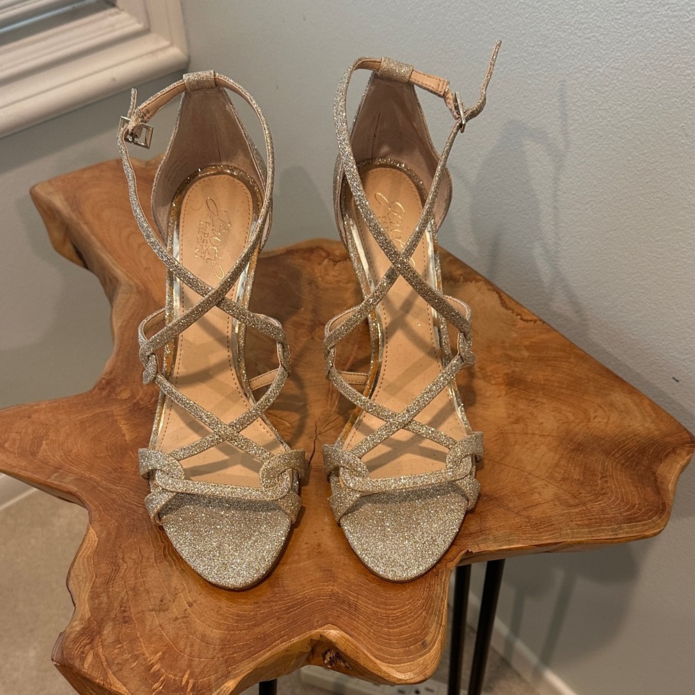 Badgley Mischka Glittering Strappy Heels